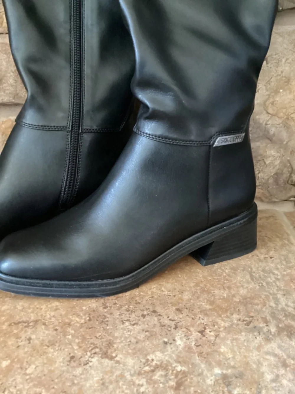 Franco Sarto‎ Geralyn Black Boots Womens Size 8.5 Wide Calf Knee High New